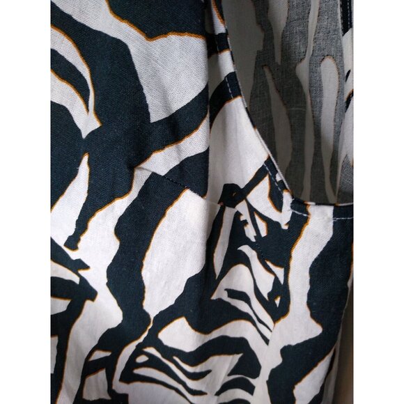 AVA & VIV Sleeveless Top Womens 1X Keyhole Button Animal Print Linen Rayon NEW - Picture 3 of 11